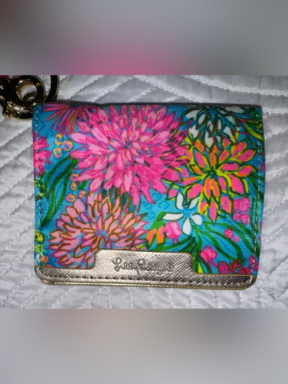 NWT Lilly Pulitzer “Walking on Sunshine” Snap ID Card Case 4.25”w x 3.5”h - Picture 3 of 7